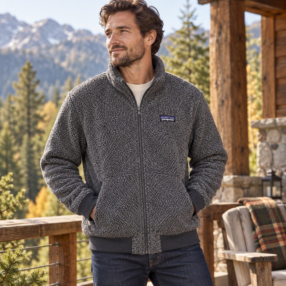Patagonia Woolyester Fleece Jacket Mens L Gray Recycled Wool Full Zip Gorpcore